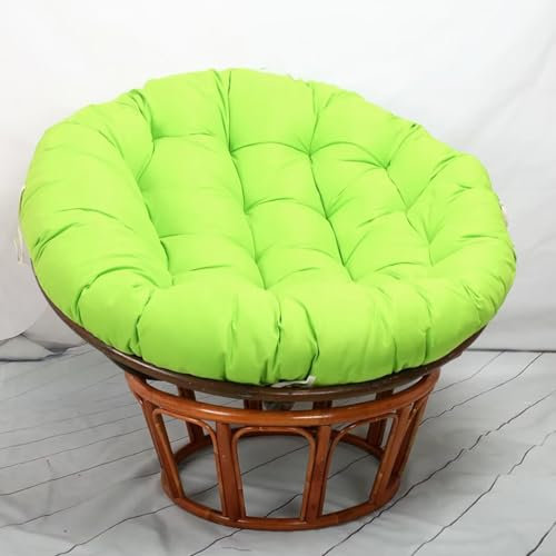 Hovoto Papasansessel Kissen, Papasan Sitzkissen für Hängesessel, Rund Papasan Sessel, Bequem Weich Sitzkissen, Hängesessel Kissen für Korbsessel, Garten Stuhlauflag, Grün, 110 * 110cm