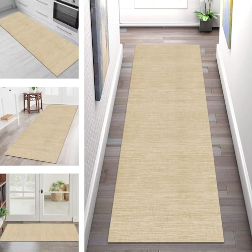 Teppich Läufer Küche Flur Korridor Teppichläufer Rutschfest Waschbar Lang Küchenteppich Meterware Flurteppich Küchenläufer Beige-gelb 3D 40X150CM Teppichmatten Dauerhaft Schlafzimmer Wohnzimmer