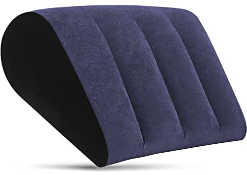 Prosixtoy Aufblasbares Kissen Keilkissen Lendenkissen - Strandkissen Stützkissen Rückenkissen-Dreieckskissen Nackenkissen Lendenwirbelkissen als Reisekissen,Yoga Kissen und Camping Kopfkissen(Blau)