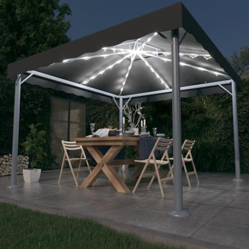 Pavillon, Chaduof Grillpavillon Winterfest, überdachung Terrasse, Terrassenpavillon, 300x300 cm Anthrazit Aluminium