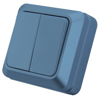 WESA Interruttore a Parete Blu a 2 Vie, Meccanico da 86 mm, 10 A, 250 V, Pulsante, On-Off-On