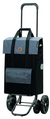Andersen Einkaufstrolley - klappbar - 43 Liter - 4 Räder | höhenverstellbar - mit Kühlfach - belastbar 50 kg - Stahlgestell - Trolley - Quattro Shopper Vektor grau