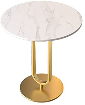 Moderner runder Couchtisch, Akzent-Sofa-Beistelltisch, Beistelltisch aus Marmor, stabiler Metall-Säulentisch für den Loungebereich eines Bekleidungsgeschäfts (Größe: 40 cm, Farbe: F) (F 45 cm)