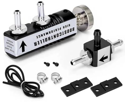 Turbo Boost Controller Auto Turbolader Boost Controller Auto Teile Einstellbare Veränderter Druck Benzin Manuelle Aluminium 1-30 Psi Fahrzeug Regler Manual Boost Controller(Preto)