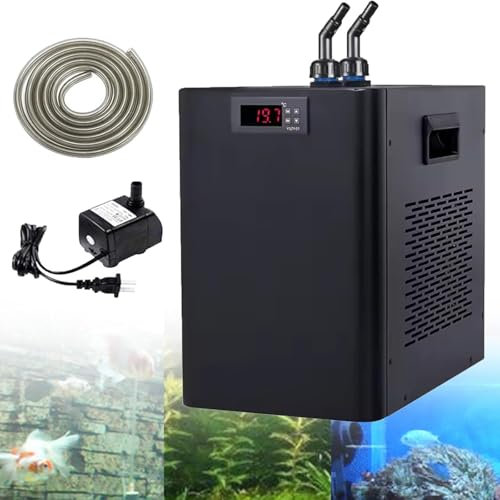 Enfriador de acuario, enfriador de agua Gal, enfriador hidropónico de 160 l, 300 l, 500 l, enfriamiento de tanque de peces, con bomba y manguera, for hidroponía, agua dulce, agua salada, peces, corale
