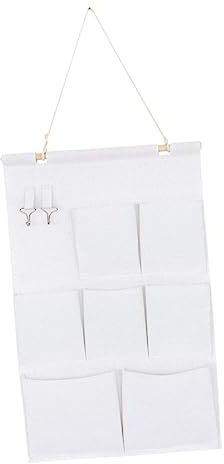 IMIKEYA Hängetasche Für Tür Wand Und Schrank Aufbewahrungstasche Aus Organizer Für Kleinigkeiten Mit Holzstab Mehrere Taschen Viel Stauraum Und Fassungsvermögen