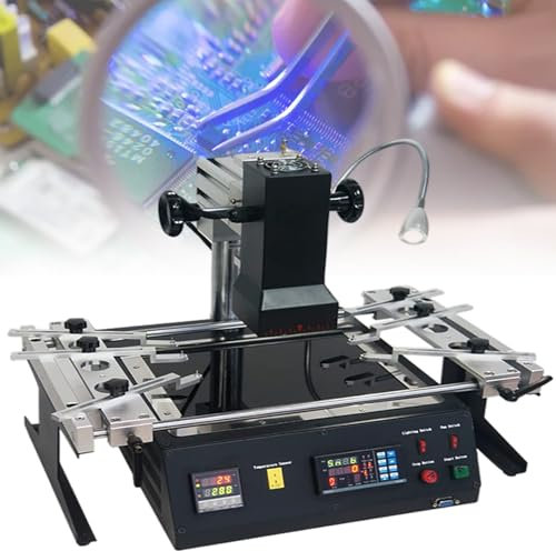 vnmudzeo Appareils De Soudage Chauffage Dessoudage Affichage NuméRique LED, Station De Travail Professionnelle De RéParation De Cartes 1250 W RéGlable en Hauteur, pour Carte Serveur