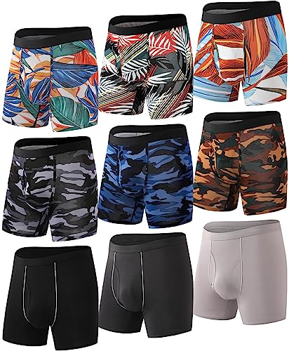 HAVVIS Boxershorts för män bambu underkläder män supermjuka andningsbara boxerkalsonger flerpack män retroshorts nya, A01 - 9-pack, XXL