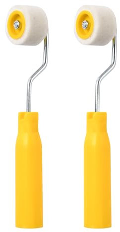 Pumwoy 2 Pezzi Mini Rullo 2cm, Rullo per Pittura in Lana, Rullo Pittura Piccola Rulli per Verniciare Set, Rullo per Bordi per Angoli, Bordi, Pittura