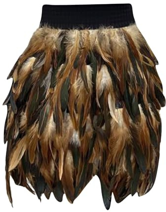Kostüm Damen Federrock Bühnenkostüme Ballkleid Karneval Kostüm Damen Rock Minirock für Cosplay-Party Karneval Leistung Federboa
