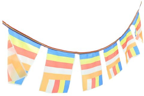 BESPORTBLE Banderín De Oración De Seda Guirnalda para Budistas y Sagrados Cadena De Banderas De Cinco