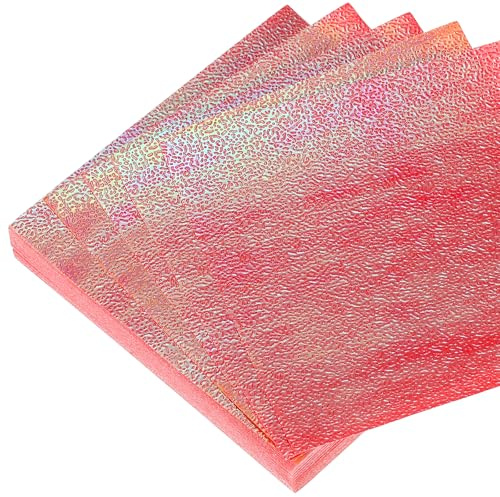 QUARKZMAN 150 Fogli Carta Origami Glitter 6x6 Pollici Fogli Quadrati Lucidi e Brillanti 15x15cm Carta Iridescente per DIY Arte, Decorazione Artigianale, Rosso
