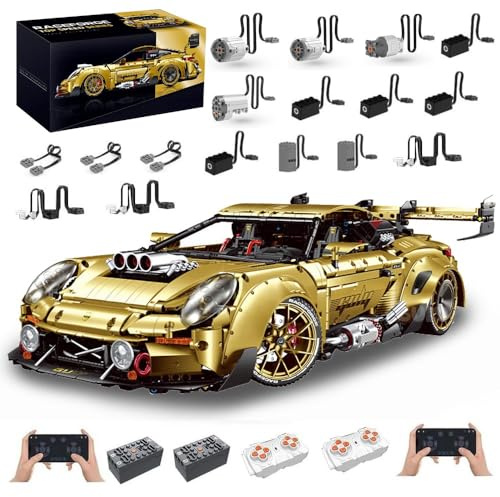 MocSpaß Technik Auto 1: 8 für P0RSCHE GT3 RS, Technik Auto mit M0T0REN Bausatz MOC KIemmbausteine für GT3 RS Supercar, Originalverpackung