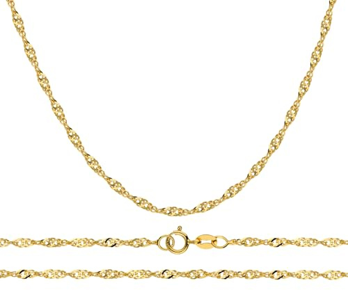 LAMUR Halskette damen gold, halskette damen gold 585 echtgold, Kette für Damen, Goldkette, Damenschmuck mit Geschenkverpackung
