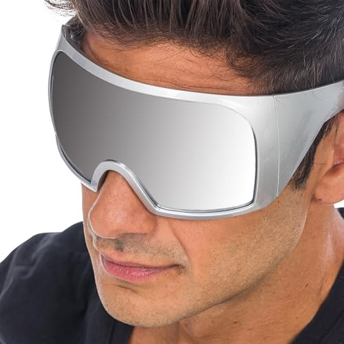 Chaks - Futuristische Sonnenbrille, Getönte Gläser,Partybrille | Flat Top Design mit durchgehendem Frontglas, Festival und Party Accessoire, Spiegeloptik