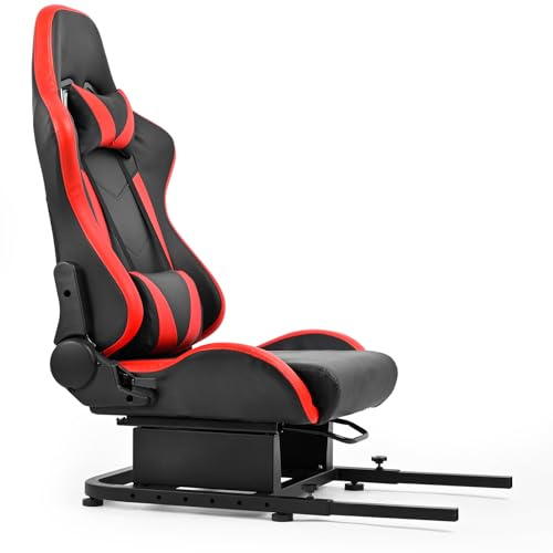Dardoo Rear Seat Frame Racing Wheel Stand Zubehör mit rotem Sitz Stabile Passform für Lenkradhalterung Nicht enthalten Simulated Cockpit Stand
