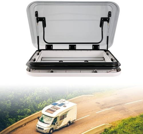 Motorhome Roof Window with LED Light, Replacement Ventilation Hatch for Enhanced Airflow, Ideal for Trailers and Modified Cars