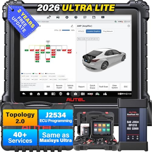 Autel MaxiCOM Ultra Lite Diagnosegerät Auto Intelligente Kfz Diagnosegerät | 2 Jahre Updates,von MaxiSys Ultra/MS919/Elite II PRO, Topologie 2.0, ECU Programmierung & Codierung, 40+ Dienste,DOIP CANFD