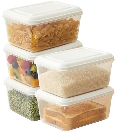 STL Food Storage Containers with Lids, 2L Clear Stackable Food Storage Boxes, BPA-Free Plastic Food Containers, Microwave and Dishwasher Safe, Kitchen & Lunch Containers (Pack Of 5)