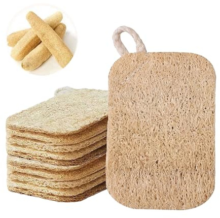 10 stycken luffasvampar, disksvampar, natursvampar för porslin, naturlig kökssvamp, badsvamp, luffa-disksvamp, mjuka och skummande luffasvampar, för kök, badrum, camping