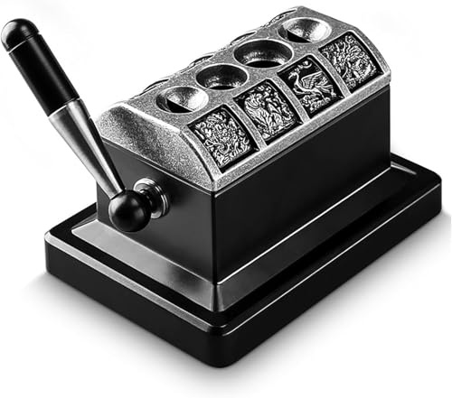 Bordscigarrgiljotin, V snidad stationär cigarrskärare, fyrgiljotiner i rostfritt stål, borstad yta, med design med topp fyra hål, for make, far presenter.(Silver)