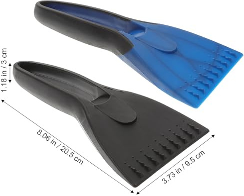 SOLUSTRE Raschietto per Ghiaccio Auto 2 Pezzi in Plastico Elastico Manico Antiscivolo Facile da Usare per Rimuovere Neve e Ghiaccio Parabrezza