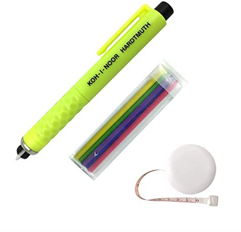 Koh-I-Noor Schneiderkreidestift, Kreidestift, Schneiderkreide, Kunststoff, Farbig Sortiert Stifte und intervisio 1 Meter Maßband Ausziehbares