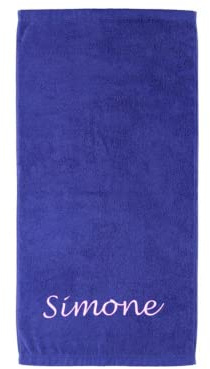 S< XXL Strandtuch personalisiert - 100x200 - Saunatuch - 100% Baumwolle - Stickerei - Strandtuch mit Name Bestickt (Kobaltblau)