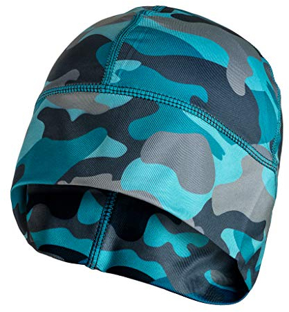 SLS3 Laufmütze Beanie für Herren und Damen | Dünne Multisport Funktionsmütze | Super Weiches Fleece | Ideal Zum Laufen, Skifahren | Winter Kopfbedeckung | Running Cap | Laufmütze (Winter Blue Camo)