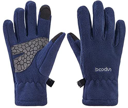 Arcweg Handschuhe Kinder Fleece Warm Laufhandschuhe Winter Gloves rutschfest Fahrradhandschuhe Touchscreen Winterhandschuhe Jungen Mädchen Fingerhandschuhe Camping Wandern Laufen Blau S-M 5-6 Jahre