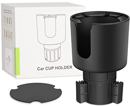 Suranew Auto-Getränkehalter-Expander-Adapter mit Verstellbarer Basis und Untersetzer meisten Auto Cup Holder, kompatibel mit großen 32/40 oz Flaschen, große Getränke, Becher schwarz