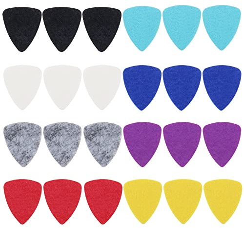 24 Plektren aus Filz für Gitarre, Ersatz für Ukulele, Plektren aus Filz für klassische Gitarre, Ukulele, Plektrum, 24 Stück