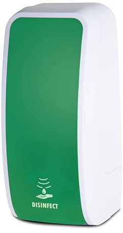 Blanc HYGIENIC Desinfektionsspender Cosmos – Spender mit Sensor für Wandmontage, Wandspender für 1 Liter Kartuschen, ergiebige Händedesinfektion Farbe Grün/Weiß