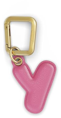 UNTAGS - Charm Buchstabe Y - Material mit Ledereffekt - inklusive Goldener Metallschnalle - Rose