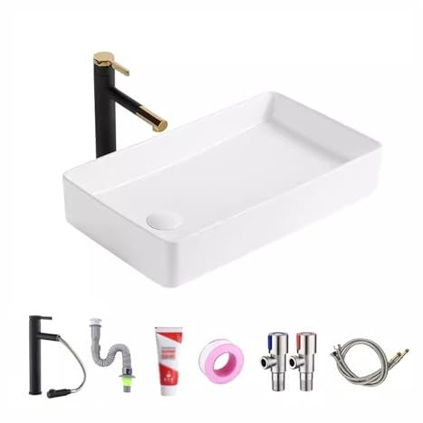 Lavandino del Bagno Lavabo di piccole dimensioni sopra il lavabo da appoggio Lavello laterale sopra il lavabo da appoggio Lavabo singolo Lavabo in ceramica for uso domestico Lavelli da Bagno