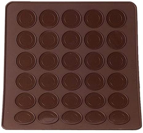 Xiaojikuaipao Non-Stick Silicone Macaron Mat for Perfect Baking - 30 Circles Muffin Mould | Reusable Macaroons Cooking Liner | Kitchen Bakeware Utensils for Dessert Moulds and Cookies Decoration