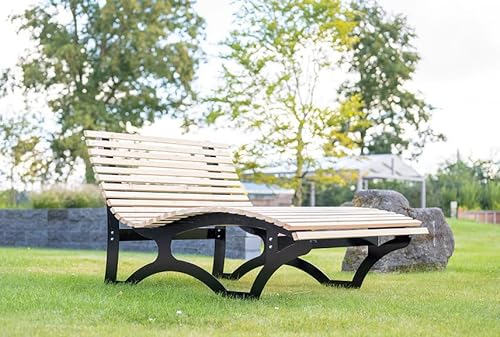 Waldsofa Sonnenliege Relaxliege Wellenliege Himmelsliege Gartenliege schwarz pulverbeschichtet