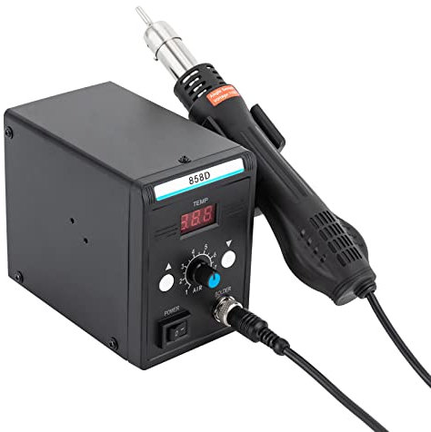 SMD-Heißluft-Nachbesserungsstation 220V SMD Lötstation mit Hitzepistole Set LED Schirm Anzeige Heißluft-Nacharbeitsstation Einstellbare Temperatur 100-500 °C