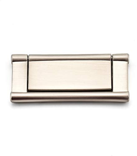 NTALJC Bündiger Ring-Zuggriff, Moderne Einfachheit, horizontale Küchenschrank-Hardware, Schublade, unsichtbarer Griff, Unterputz-Möbeltürgriff, Zinklegierung, Lochmitte 64 mm (Nickel gebürstet)