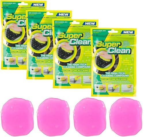 Gel per pulizia della tastiera, 4 pezzi, universale per interni auto, laptop, stampanti, fotocamere, rosso rosa