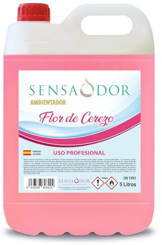 Ambientador, 5 Litros Garrafa, Profesional, Empresas, Negocio, Limpieza, Neutralizador, Buen olor, Aromatizador SENSAODOR (Flor de cerezo)