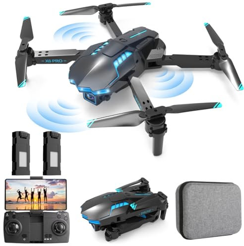 Drone with Camera 1080P for Kids and Adults, RC Quadcopter Foldable Drone for Beginners, Toys Gifts for Boys and Girls (Black)