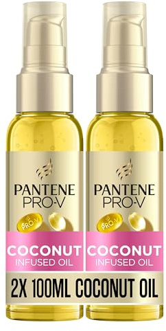 PANTENE Pro-V Locken Pur Haaröl mit Kokosnuss 100ml für Krause, Widerspenstige Locken, Tägliches Nährendes Leave-In-Öl, Spendet Tiefe Feuchtigkeit, macht das Haar Weich, Verhindert Proteinverlust