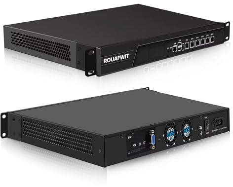 ROUAFWIT Firewall, 19 Inch 1U Rackmount, OPNsense, Network Appliance, Router PC, Core i5-3320M, 6 i226V Lan/2USB/COM/VGA/, SIM Slot, DDR3 Barebone NO RAM NO SSD