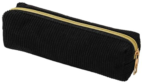 Generico Skolväska - Pennfodral för Skolan - Unisex Kapacitet Enfärgad Canvas Väska för Skrivpapper Märkpenna Pennor Linjal Block, Svart, riferimento alla descrizione, Se beskrivningen