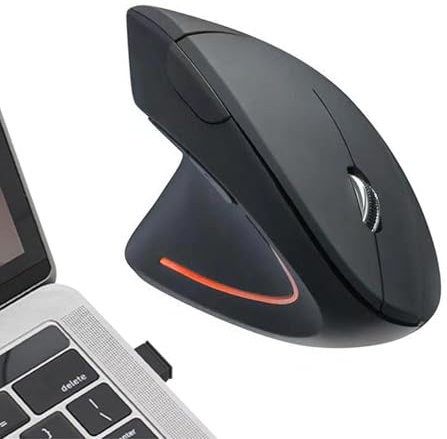 Flkiglm Souris Ergonomique | Souris Ergonomiques Optiques,Dispositif Vertical Rechargeable avec Récepteur pour Voyage Professionnel Création Étude Divertissement Ordinateur Portable Maison