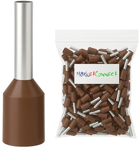 MarketConnect® Puntalini elettrici a crimpare • Sez. 25 mmq • Lung. 16/12 mm • 50 pz • Marrone Weidmüller (WD/W) • Unipolare Capicorda