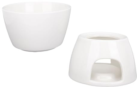 Cocoarm Juego de Olla de Fondue de Chocolate Cerámico, Diseño Elegante, Capacidad de 300 Ml, Ideal para Uso de Hogares y Restaurantes