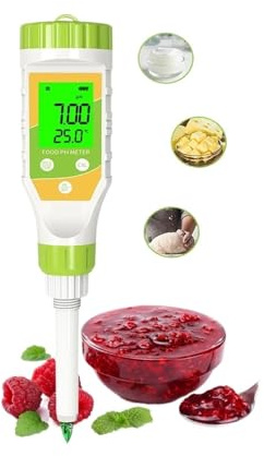CVFRDD Bluetooth PH Meter For Soil Food Liquids High Accuracy PH Temperature Calibration Kit For Hydroponics Brewing Meat for Gardens, Lawns