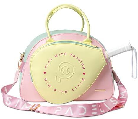 Padelisima - Sac à dos padel femme - Sac tennis - Sac padel - Sac Rose, Jaune et Vert - Porte-raquette padel femme - Taille M